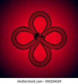 Ouroboros devouring its own tail. Tattoo design, witchcraft masonic, Infinity.