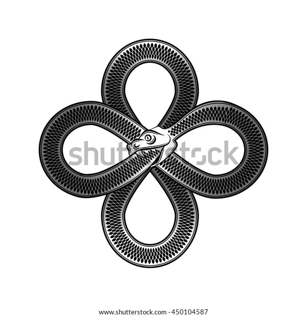 Ouroboros Devouring Own Tail Tattoo Design Stock Vector (royalty Free 