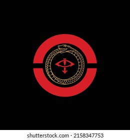 Ouroboros Eye of Horus Abstract Mark Pictorial Emblem Logo Symbol Iconic Creative Modern Minimal Editable in Vector Format