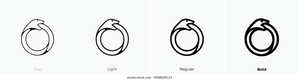 ouroboros icon. Thin, Light Regular And Bold style design isolated on white background