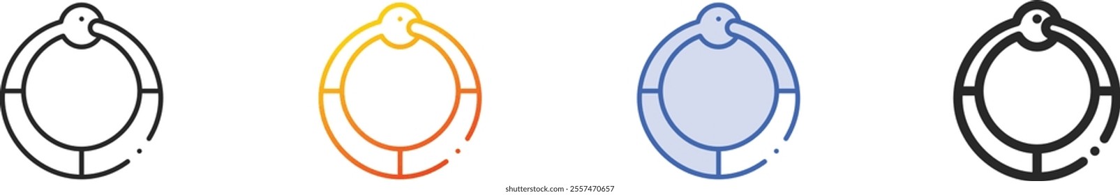 ouroboros icon.Thin Linear, Gradient, Blue Stroke and bold Style Design Isolated On White Background