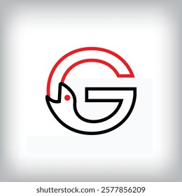 Ouroboros infinity letter G logo design. Self-eating snake linear design for companies. Traditional reptile template