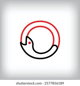 Ouroboros infinity letter O logo design. Self-eating snake linear design for companies. Traditional reptile template