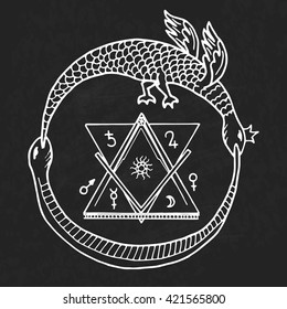 Ouroboros and philosophical stone