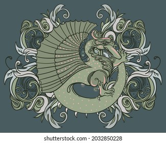 Ouroboros. Serpent or dragon eating its own tail. Ancient symbol of everlasting cycle of life, death, and rebirth. Serpent tattoo design, witchcraft, masonic, vector illustration