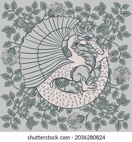 Ouroboros. Serpent or dragon eating its own tail. Ancient symbol of everlasting cycle of life, death, and rebirth. Serpent tattoo design, witchcraft, masonic, vector illustration