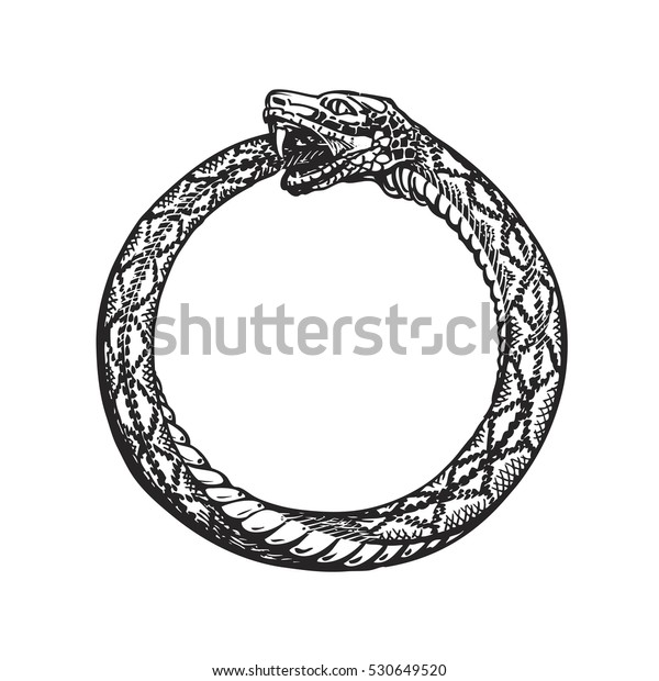 ウロボロス 自分のしっぽを食べている蛇 永遠性または無限性の記号 のベクター画像素材 ロイヤリティフリー
