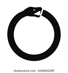 Ícone do círculo de comer cobra Ouroboros. Um símbolo antigo representando o ciclo eterno de vida, morte e renascimento.