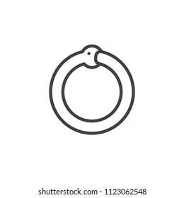 Ouroboros snake outline icon. linear style sign for mobile concept and web design. Snake bites it's tail simple line vector icon. Symbol, logo illustration. Pixel perfect vector graphics