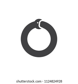 Ouroboros snake vector icon. filled flat sign for mobile concept and web design. Snake bites it's tail simple solid icon. Symbol, logo illustration. Pixel perfect vector graphics