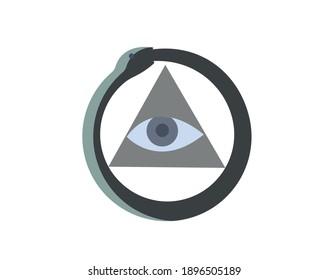 Ouroboros vector icon. Editable stroke. Symbol in Line Art Style for Design, Presentation, Website or Apps Elements, Logo. Pixel vector graphics - Vector