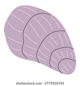 Ouster Seashell vector illustration in flat style. Ideal for marine-themed designs, beach decor, and summer events. Perfect for greeting cards, invitations, and seasonal promotions.