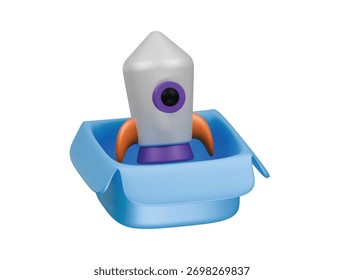 out-of-the-box Symbol 3D-Illustration rendern