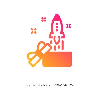 Out of the box icon. Launch Project sign. Startup symbol. Classic flat style. Gradient innovation icon. Vector