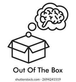 Out of the Box Icon in Line Style. Vector Illustration for Creativity and Innovation Concept