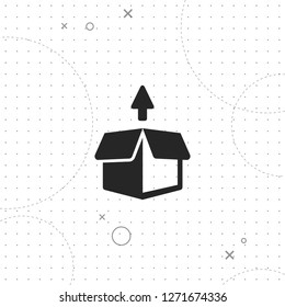 Out of the box icon, vector best flat icon on texture background , EPS 10