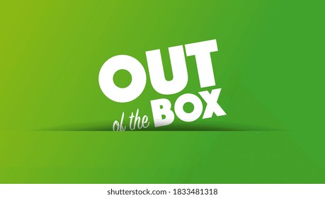 Out of the box on green background