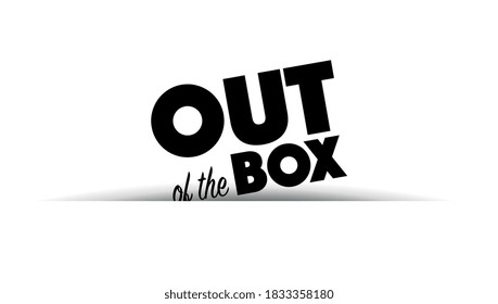 Fuera de la caja sobre fondo blanco