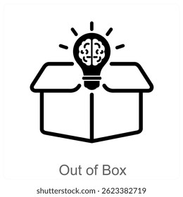 Diseño de concepto de icono de Vector fuera de caja