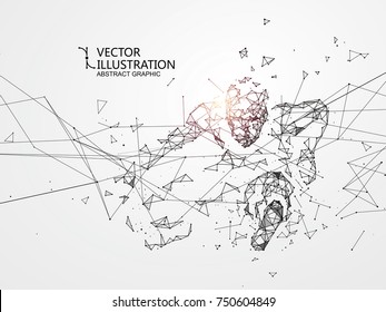 Out of the connection people, vector illustration.