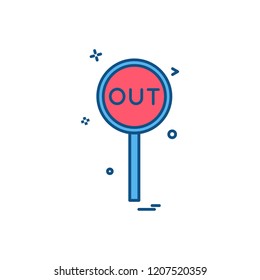 out decision umpire icon vector design