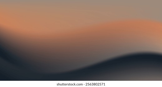 Out of focus sun setting over the ocean glowing orange with dark blue background. illustration eps10