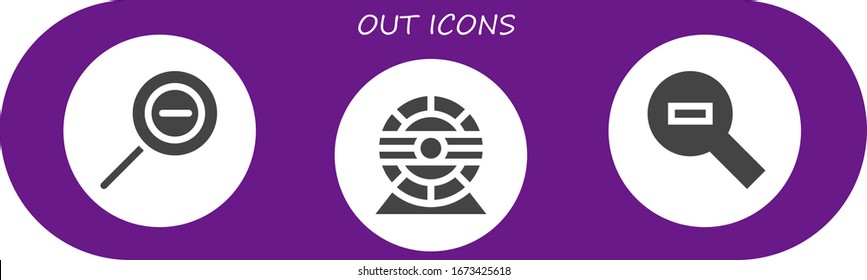 Icon-Set. 3 ausgefüllte Symbole.  Einfache, moderne Symbole wie: Verkleinern, Hamsterrad