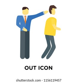 Out icon vector isolated on white background, Out transparent sign