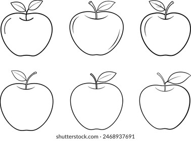 out line apple silhouette vector design.