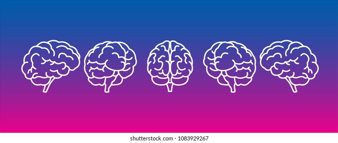 out line brain icon