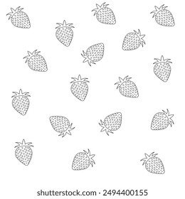 out line  strawberries vector.strawberries icon  on white background