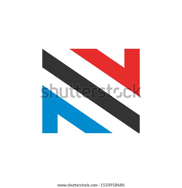 In and out logo design template with letter N.\
Creative logotype