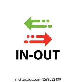 In and out logo template design vector, illustration icon