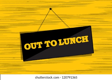 Out Lunch Message Board Grunge Sketch Stock Vector (Royalty Free ...