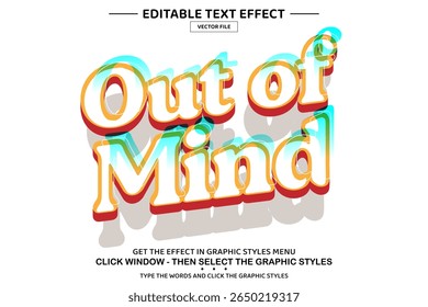 Out of mind 3D editable text effect template