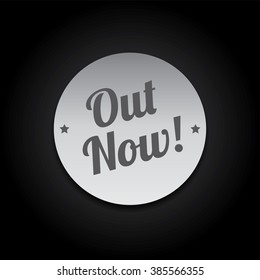 out now glossy badge label theme