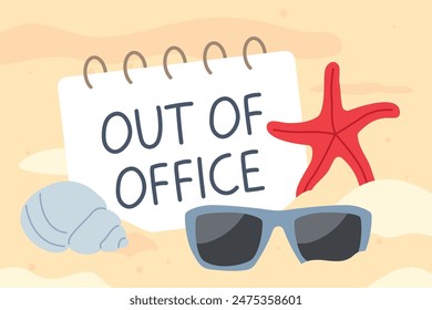 out of office auto responder, Paid Time Off, vacation message concept- vector illustration
