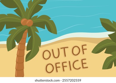 out of office  auto responder, Paid Time Off, summer vacation message concept- vector illustration