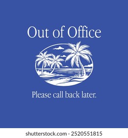 Out of Office Beach Vector Graphic