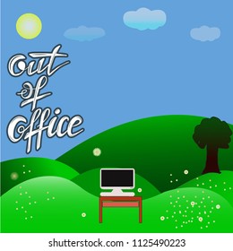 Out of office illustration, vector EPS 10.