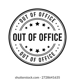 Out-of-Office-Rundstempel-Vektorgrafik