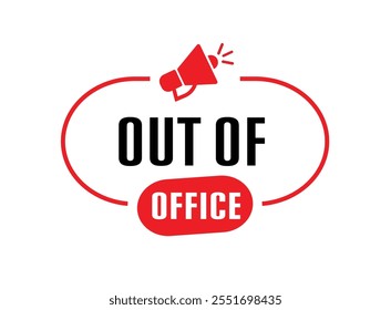 out of office text information sign