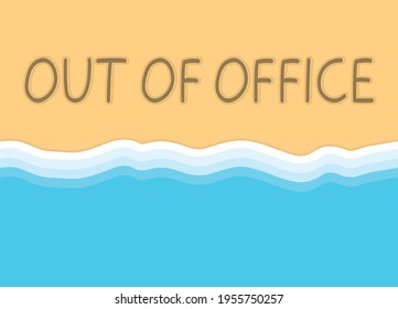 fuera de la oficina, concepto de mensaje de vacaciones- ilustración vectorial