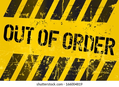 out of order sign, vector illustration