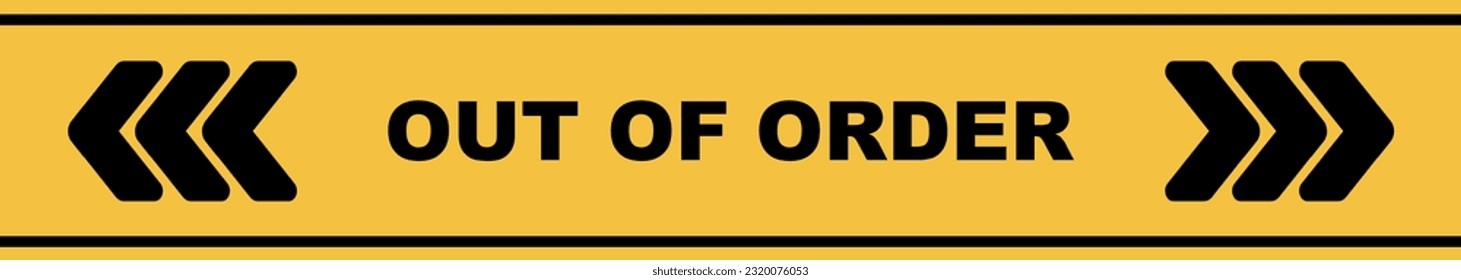 signo de vector fuera de orden en fondo blanco