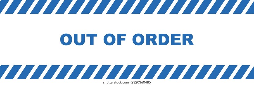 signo de vector fuera de orden en fondo blanco