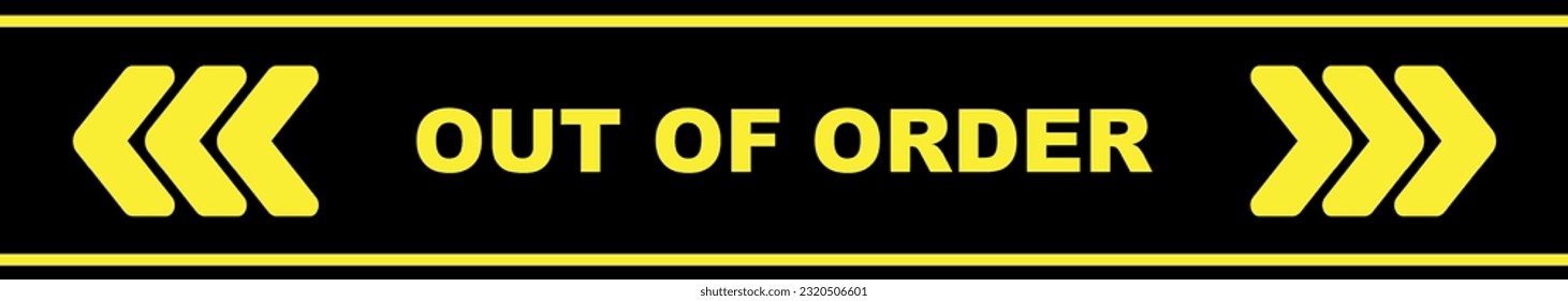 out of order vector sign on white background
