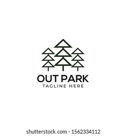 out park logo vector concept with minimalist and modern styles