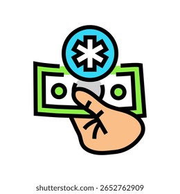 out of pocket medical expenses color icon vector. out of pocket medical expenses sign. isolated symbol illustration