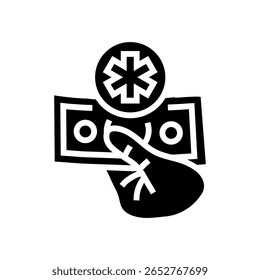 out of pocket medical expenses glyph icon vector. out of pocket medical expenses sign. isolated symbol illustration